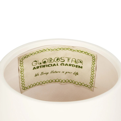 GloboStar® Artificial Garden MOREA 21270 Διακοσμητικό Κεραμικό Βάζo Μπεζ Π17 x Μ17 x Υ20cm