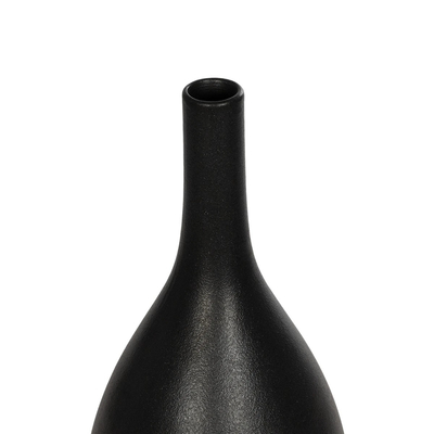 GloboStar® Artificial Garden OLRANDO 21273 Διακοσμητικό Κεραμικό Βάζo Μαύρο Π8 x Μ8 x Υ20cm