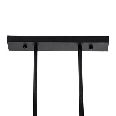 GloboStar® REGAL 01007 Vintage Φωτιστικό Οροφής Ράγα Δίφωτο 2 x E27 IP20 Μαύρο Μέταλλο - Μ67 x Π26 x Υ85cm