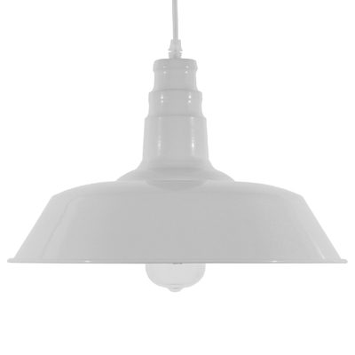 GloboStar® RAY 01043 Vintage Κρεμαστό Φωτιστικό Καμπάνα Μονόφωτο 1 x E27 IP20 Λευκό Μέταλλο - Μ36 x Π36 x Υ25cm