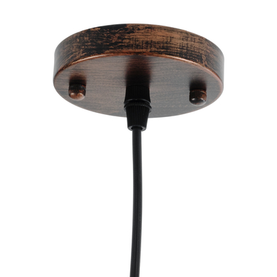 GloboStar® RAY 01047 Vintage Κρεμαστό Φωτιστικό Καμπάνα Μονόφωτο 1 x E27 IP20 Χάλκινο Μέταλλο - Μ26 x Π26 x Υ25cm