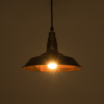 GloboStar® RAY 01047 Vintage Κρεμαστό Φωτιστικό Καμπάνα Μονόφωτο 1 x E27 IP20 Χάλκινο Μέταλλο - Μ26 x Π26 x Υ25cm