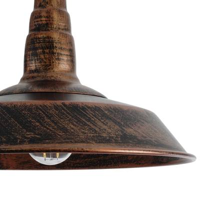 GloboStar® RAY 01047 Vintage Κρεμαστό Φωτιστικό Καμπάνα Μονόφωτο 1 x E27 IP20 Χάλκινο Μέταλλο - Μ26 x Π26 x Υ25cm