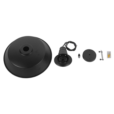 GloboStar® RAY 01049 Vintage Κρεμαστό Φωτιστικό Καμπάνα Μονόφωτο 1 x E27 IP20 Μαύρο Μέταλλο - Μ36 x Π36 x Υ25cm