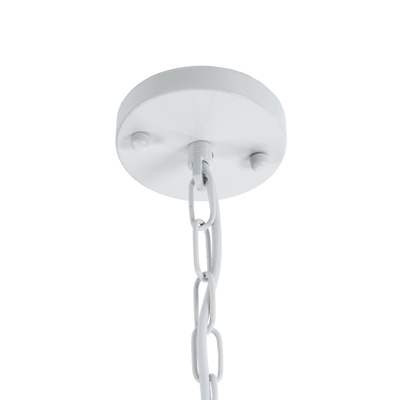 GloboStar® LARKIN 01174 Vintage Κρεμαστό Φωτιστικό Καμπάνα Μονόφωτο 1 x E27 IP20 Λευκό Μέταλλο - Μ30 x Π30 x Y28cm