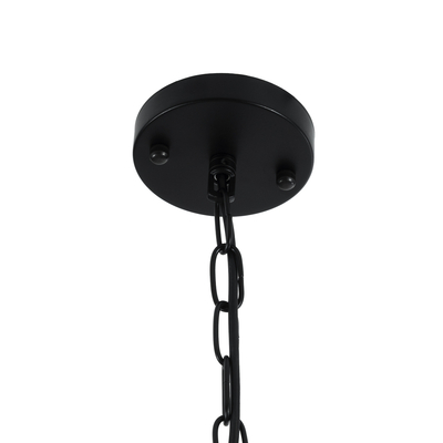 GloboStar® LARKIN 01175 Vintage Κρεμαστό Φωτιστικό Καμπάνα Μονόφωτο 1 x E27 IP20 Μαύρο Μέταλλο - Μ30 x Π30 x Y28cm