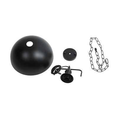GloboStar® LARKIN 01175 Vintage Κρεμαστό Φωτιστικό Καμπάνα Μονόφωτο 1 x E27 IP20 Μαύρο Μέταλλο - Μ30 x Π30 x Y28cm