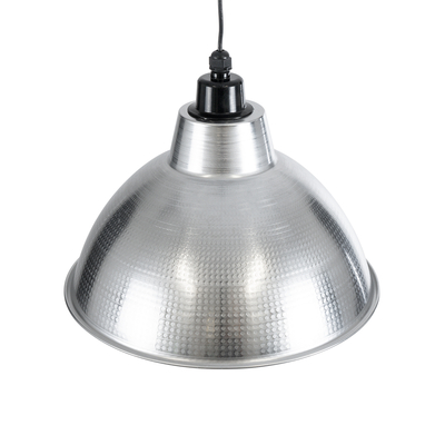 GloboStar® LOUVE 01178 Vintage Κρεμαστό Φωτιστικό Καμπάνα Μονόφωτο 1 x E27 IP20 Ασημί & Μαύρο Μέταλλο - Μ40 x Π40 x Y30cm