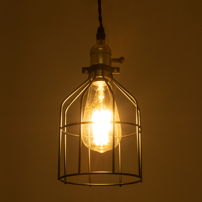 GloboStar® GALOT 01179 Vintage Κρεμαστό Φωτιστικό Πλέγμα Μονόφωτο 1 x E27 IP20 Μαύρο & Χρυσό Μέταλλο - Μ13.5 x Π13.5 x Y16cm