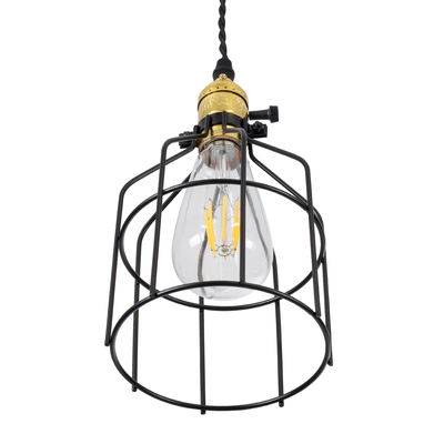 GloboStar® GALOT 01179 Vintage Κρεμαστό Φωτιστικό Πλέγμα Μονόφωτο 1 x E27 IP20 Μαύρο & Χρυσό Μέταλλο - Μ13.5 x Π13.5 x Y16cm