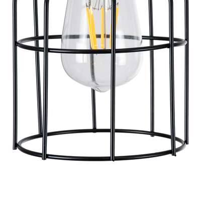 GloboStar® GALOT 01179 Vintage Κρεμαστό Φωτιστικό Πλέγμα Μονόφωτο 1 x E27 IP20 Μαύρο & Χρυσό Μέταλλο - Μ13.5 x Π13.5 x Y16cm