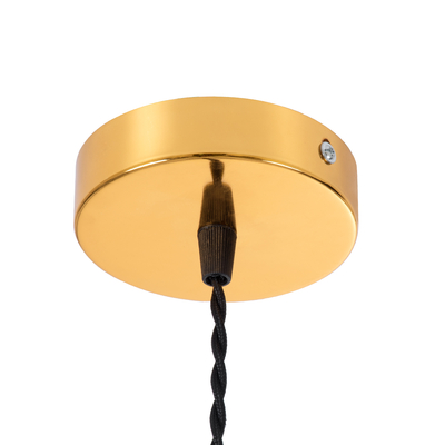 GloboStar® GALOT 01179 Vintage Κρεμαστό Φωτιστικό Πλέγμα Μονόφωτο 1 x E27 IP20 Μαύρο & Χρυσό Μέταλλο - Μ13.5 x Π13.5 x Y16cm