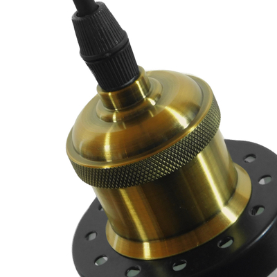 GloboStar® WICKHAM 01171 Vintage Κρεμαστό Φωτιστικό Καμπάνα Μονόφωτο 1 x E27 IP20 Διάφανο Γυαλί με Μαύρο & Χρυσό Μέταλλο - Μ30 x Π30 x Y25cm