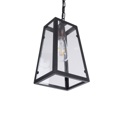 GloboStar® LIMA 01040 Vintage Κρεμαστό Φωτιστικό Ανάρτηση Μονόφωτο 1 x E27 IP20 Μαύρο Μέταλλο - Μ17 x Π14 x Υ26cm