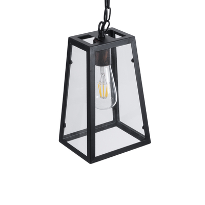 GloboStar® LIMA 01040 Vintage Κρεμαστό Φωτιστικό Ανάρτηση Μονόφωτο 1 x E27 IP20 Μαύρο Μέταλλο - Μ17 x Π14 x Υ26cm