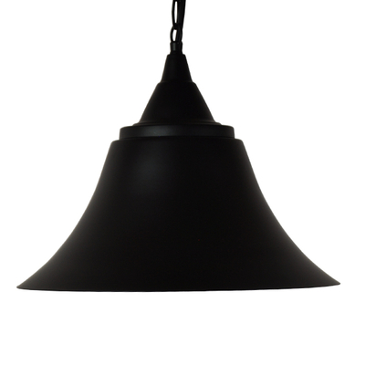 GloboStar® CLOCHER 01041 Vintage Κρεμαστό Φωτιστικό Καμπάνα Μονόφωτο 1 x E27 IP20 Μαύρο Μέταλλο - Μ29 x Π29 x Υ34cm