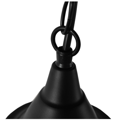 GloboStar® CLOCHER 01041 Vintage Κρεμαστό Φωτιστικό Καμπάνα Μονόφωτο 1 x E27 IP20 Μαύρο Μέταλλο - Μ29 x Π29 x Υ34cm