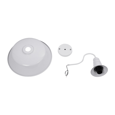 GloboStar® SORD 01051 Vintage Επιτοίχιο Φωτιστικό Απλίκα Μονόφωτο 1 x E27 IP20 Λευκό Μέταλλο - Μ36 x Π42 x Υ32cm