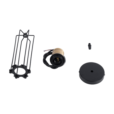 GloboStar® KLECE 01057 Vintage Κρεμαστό Φωτιστικό Ανάρτηση Μονόφωτο 1 x E27 IP20 Μαύρο & Χρυσό Μέταλλο - Μ8 x Π8 x Υ28cm