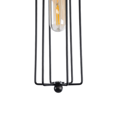 GloboStar® KLECE 01057 Vintage Κρεμαστό Φωτιστικό Ανάρτηση Μονόφωτο 1 x E27 IP20 Μαύρο & Χρυσό Μέταλλο - Μ8 x Π8 x Υ28cm