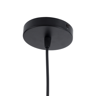 GloboStar® ZEBRA 01062 Vintage Κρεμαστό Φωτιστικό Πλέγμα Μονόφωτο 1 x E27 IP20 Μαύρο Μέταλλο - Μ15 x Π15 x Y24cm