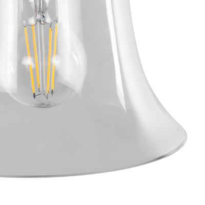 GloboStar® LILLY 01064 Vintage Επιτοίχιο Φωτιστικό Απλίκα Μονόφωτο 1 x E27 IP20 Μαύρο Μέταλλο με Διάφανο Γυαλί - Μ38 x Π20 x Υ37cm