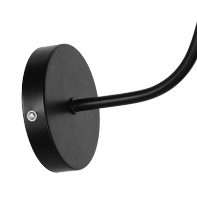 GloboStar® SORD 01065 Vintage Επιτοίχιο Φωτιστικό Απλίκα Μονόφωτο 1 x E27 IP20 Μαύρο Μέταλλο Μ26 x Π37 x Υ32cm