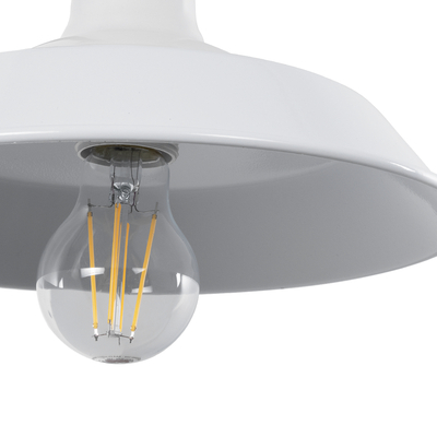 GloboStar® SORD 01066 Vintage Επιτοίχιο Φωτιστικό Απλίκα Μονόφωτο 1 x E27 IP20 Λευκό Μέταλλο - Μ26 x Π37 x Υ24cm