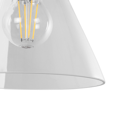 GloboStar® OLIVIA 01068 Vintage Επιτοίχιο Φωτιστικό Απλίκα Μονόφωτο 1 x E27 IP20 Μαύρο & Χρυσό Μέταλλο με Διάφανο Γυαλί - Μ18 x Π40 x Υ43cm