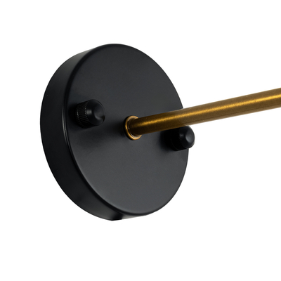 GloboStar® LYDIA 01071 Vintage Επιτοίχιο Φωτιστικό Απλίκα Μονόφωτο 1 x E27 IP20 Μαύρο & Χρυσό Μέταλλο με Διάφανο Γυαλί - Μ14 x Π26 x Υ30cm