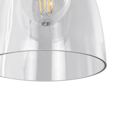 GloboStar® LYDIA 01071 Vintage Επιτοίχιο Φωτιστικό Απλίκα Μονόφωτο 1 x E27 IP20 Μαύρο & Χρυσό Μέταλλο με Διάφανο Γυαλί - Μ14 x Π26 x Υ30cm