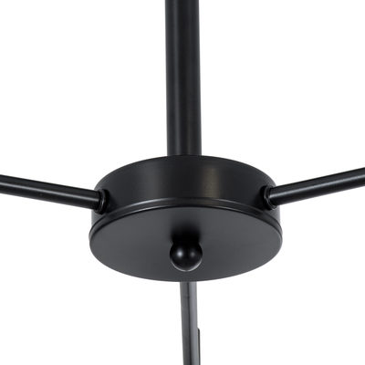 GloboStar® LUNA 01087 Μοντέρνο Φωτιστικό Οροφής Καμπάνα Τριφωτο 3 x E27 IP20 Μαύρο Μέταλλο με Λευκό Γυαλί - Μ45 x Π45 x Υ40cm