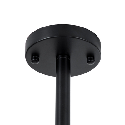 GloboStar® LUNA 01088 Μοντέρνο Φωτιστικό Οροφής Καμπάνα Πολύφωτο 5 x E27 IP20 Μαύρο Μέταλλο με Λευκό Γυαλί - Μ60 x Π60 x Υ43cm