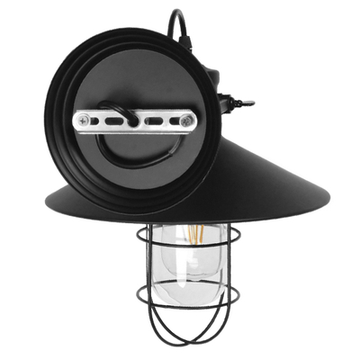 GloboStar® CELL 01118 Vintage Επιτοίχιο Φωτιστικό Απλίκα Μονόφωτο 1 x E27 IP20 Μαύρο Μέταλλο - Μ33 x Π27 x Υ33cm