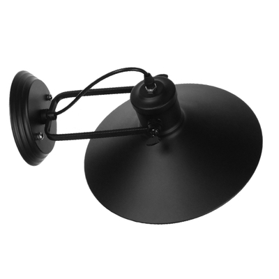 GloboStar® CELL 01118 Vintage Επιτοίχιο Φωτιστικό Απλίκα Μονόφωτο 1 x E27 IP20 Μαύρο Μέταλλο - Μ33 x Π27 x Υ33cm