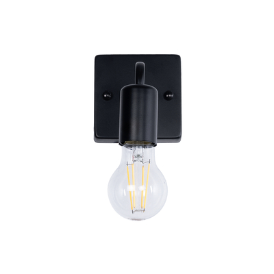 GloboStar® MISSAM 01119 Vintage Επιτοίχιο Φωτιστικό Απλίκα Μονόφωτο 1 x E27 IP20 Μαύρο Μέταλλο - Μ14 x Π20 x Υ10cm