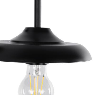 GloboStar® PHIA 01122 Vintage Επιτοίχιο Φωτιστικό Απλίκα Μονόφωτο 1 x E27 IP20 Μαύρο Μέταλλο - Μ18.5 x Π29 x Υ18cm