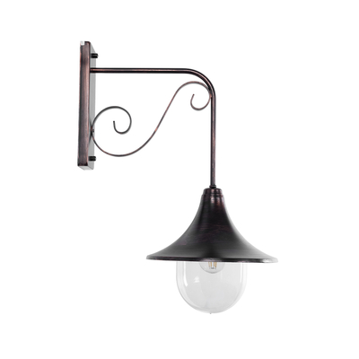 GloboStar® ANNIEL 01124 Vintage Επιτοίχιο Φωτιστικό Απλίκα Μονόφωτο 1 x E27 IP20 Χάλκινο Μέταλλο - Μ27 x Π40 x Υ56cm