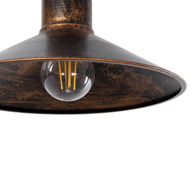 GloboStar® BRASTA 01131 Vintage Επιτοίχιο Φωτιστικό Απλίκα Μονόφωτο 1 x E27 IP20 Χάλκινο Μέταλλο με Μπεζ Σχοινί - Μ26 x Π42.5 x Υ24cm