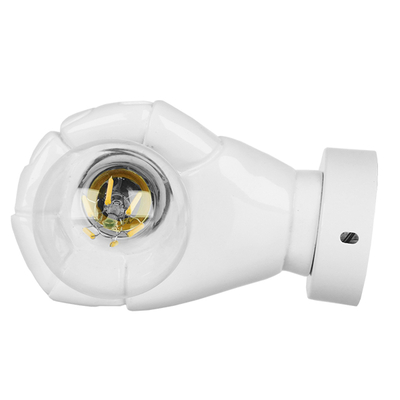 GloboStar® FIST 01137 Μοντέρνο Επιτοίχιο Φωτιστικό Απλίκα Μονόφωτο 1 x E27 IP20 Λευκό Γύψο - Μ15 x Π10 x Υ10cm