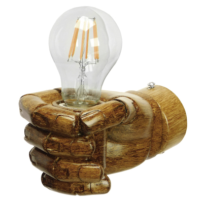 GloboStar® FIST 01138 Μοντέρνο Επιτοίχιο Φωτιστικό Απλίκα Μονόφωτο 1 x E27 IP20 Καφέ Γύψο - Μ15 x Π10 x Υ10cm