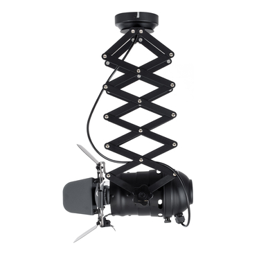 GloboStar® BROADWAY 01140 Vintage Φωτιστικό Οροφής Πλέγμα Μονόφωτο 1 x E27 IP20 Μαύρο Μέταλλο - Μ28 x Π25 x Υ100cm