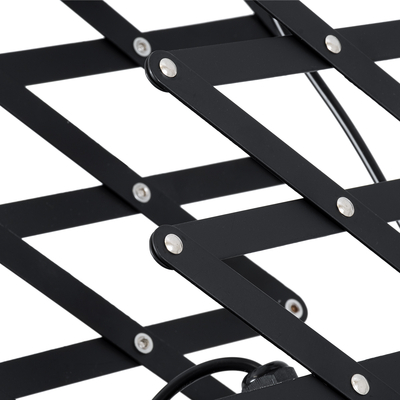 GloboStar® BROADWAY 01140 Vintage Φωτιστικό Οροφής Πλέγμα Μονόφωτο 1 x E27 IP20 Μαύρο Μέταλλο - Μ28 x Π25 x Υ100cm