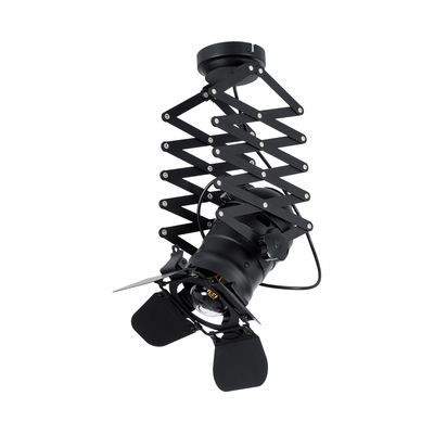 GloboStar® BROADWAY 01140 Vintage Φωτιστικό Οροφής Πλέγμα Μονόφωτο 1 x E27 IP20 Μαύρο Μέταλλο - Μ28 x Π25 x Υ100cm