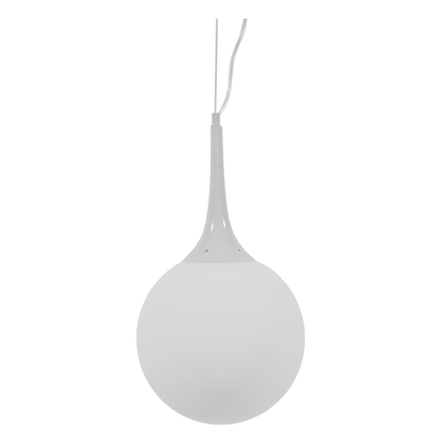 GloboStar® SPHERE 01143 Μοντέρνο Κρεμαστό Φωτιστικό Μπάλα Μονόφωτο 1 x E27 IP20 Λευκό Γυαλί - Μ25 x Π25 x Υ46.5cm