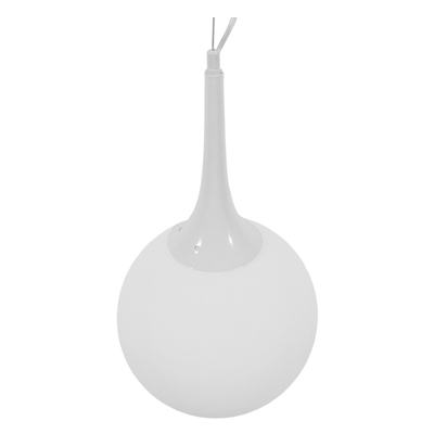 GloboStar® SPHERE 01143 Μοντέρνο Κρεμαστό Φωτιστικό Μπάλα Μονόφωτο 1 x E27 IP20 Λευκό Γυαλί - Μ25 x Π25 x Υ46.5cm