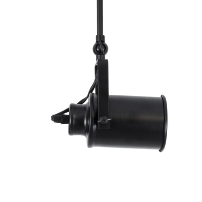 GloboStar® HOLLYWOOD 01154 Vintage Φωτιστικό Οροφής Ράγα Δίφωτο 2 x E27 IP20 Μαύρο Μέταλλο - Μ45 x Π15 x Υ40cm