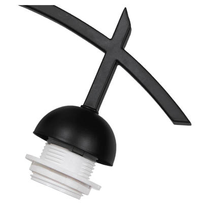 GloboStar® ISEN 01157 Μοντέρνο Επιτοίχιο Φωτιστικό Απλίκα Μονόφωτο 1 x E27 IP20 Μαύρο Μέταλλο με Λευκό Γυαλί - Μ24 x Π15 x Υ27cm