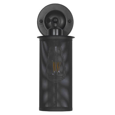 GloboStar® HOLVIA 01160 Vintage Επιτοίχιο Φωτιστικό Απλίκα Μονόφωτο 1 x E27 IP20 Μαύρο Μέταλλο - Μ16 x Π12 x Υ34cm