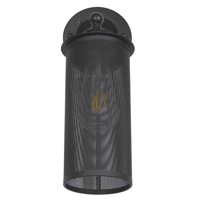 GloboStar® HOLVIA 01160 Vintage Επιτοίχιο Φωτιστικό Απλίκα Μονόφωτο 1 x E27 IP20 Μαύρο Μέταλλο - Μ16 x Π12 x Υ34cm